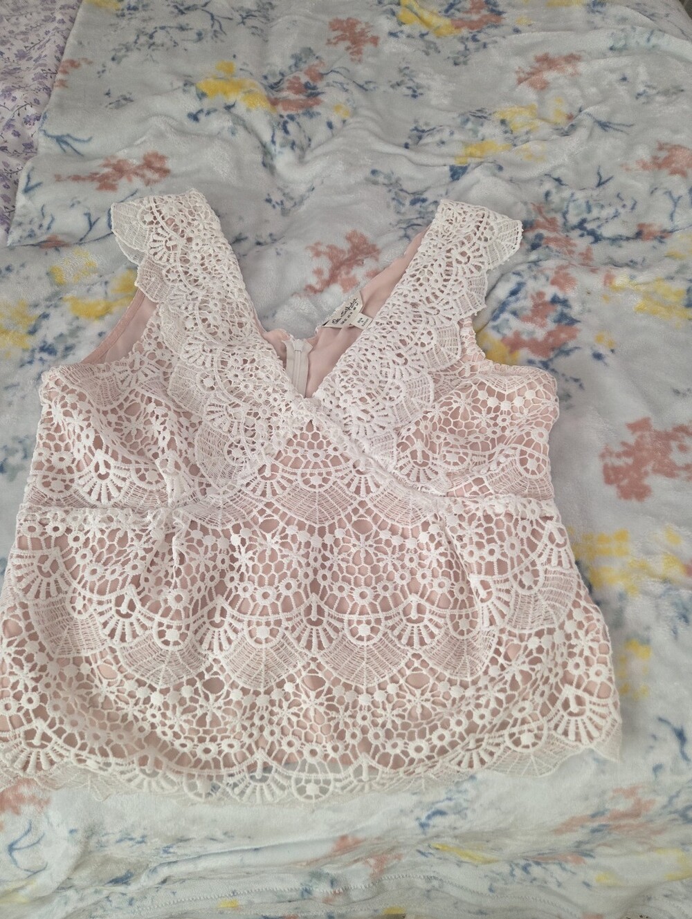 Miss Selfridge Pink Lace V-Neck Camisole
